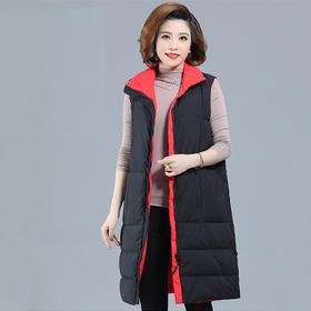 服双面穿马甲女，中长款秋冬背心马夹外套加肥大码 ZQ3366-821
