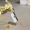 18K玫瑰金和田玉（白玉）镶钻吊坠--小钱包  /异形10*14mm  商品缩略图2