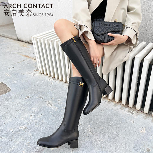 ARCHCONTACT安启美奈尖头长筒女靴52792 商品图2