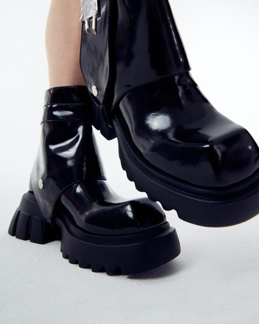 锁扣裤管厚底短靴 商品图4