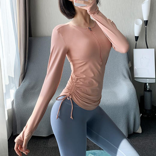【限时秒】YOGACODE火树银花/半拉链抽绳弹力速干普拉提健身瑜伽长袖YCDS190804 商品图3