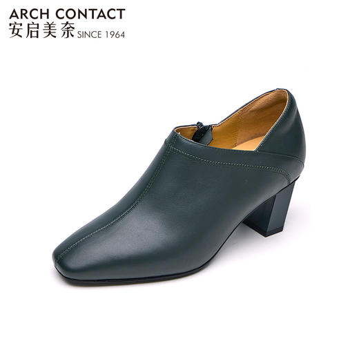 ARCHCONTACT安启美奈百搭方头粗跟单鞋 商品图1