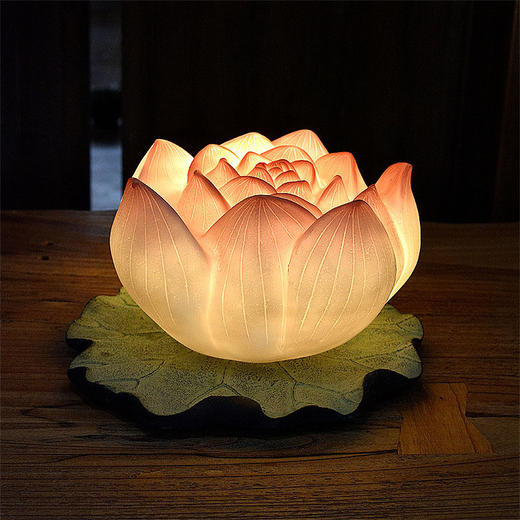 现代中式禅意网红民宿装饰卧室荷花仿古古典创意古风暖光莲花台灯 商品图1