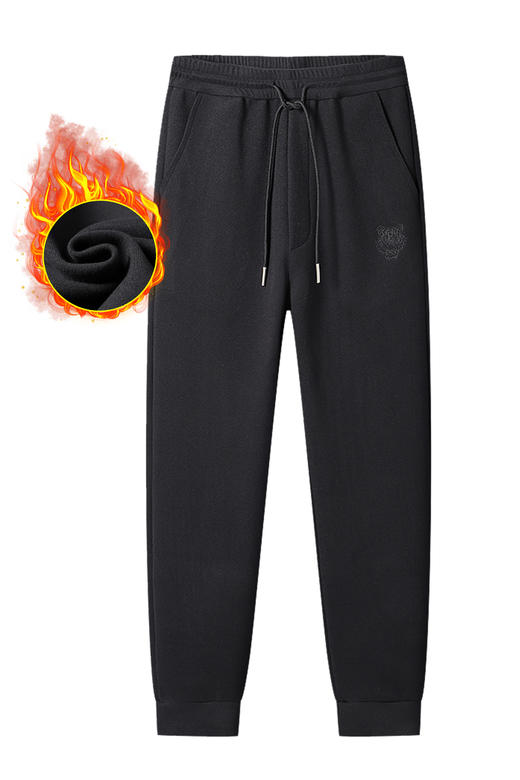 双面德绒【新款DSK】大依优型大码男装双面德绒裤子运动裤卫裤休闲裤长裤加肥加大束脚 商品图5