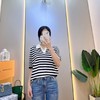 女反领条纹中袖毛衣22801 商品缩略图2