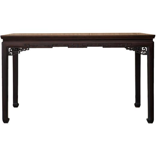 二十世纪 红木束腰马蹄腿回纹画桌 商品图5