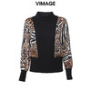 VIMAGE纬漫纪秋冬款时尚个性印花拼接女上衣小上衣V1213820 商品缩略图0