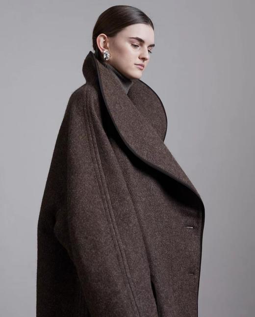 Mark Kenly Domino Tan  深棕色CALANDRA翻领羊毛大衣 商品图6