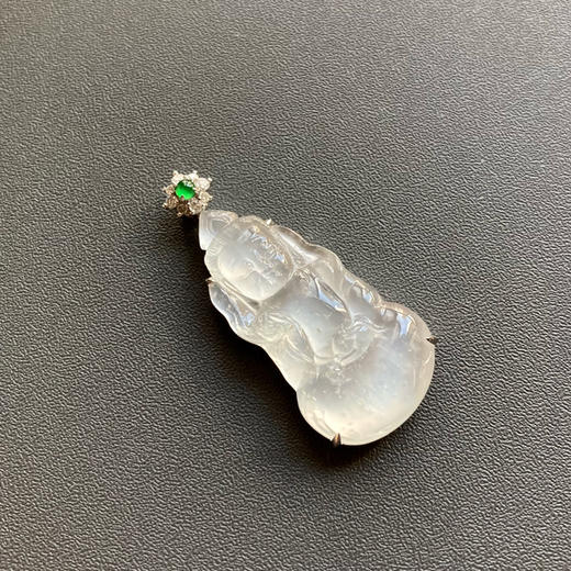 玻璃种翡翠释迦牟尼18k白金钻石镶嵌 商品图3