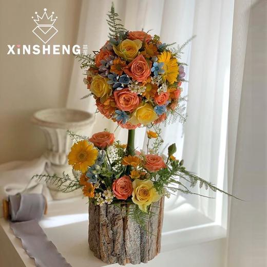 芯苼创意韩式树皮桶圣诞鲜花插花干花包装材料花艺抱抱桶礼物花盒 商品图1