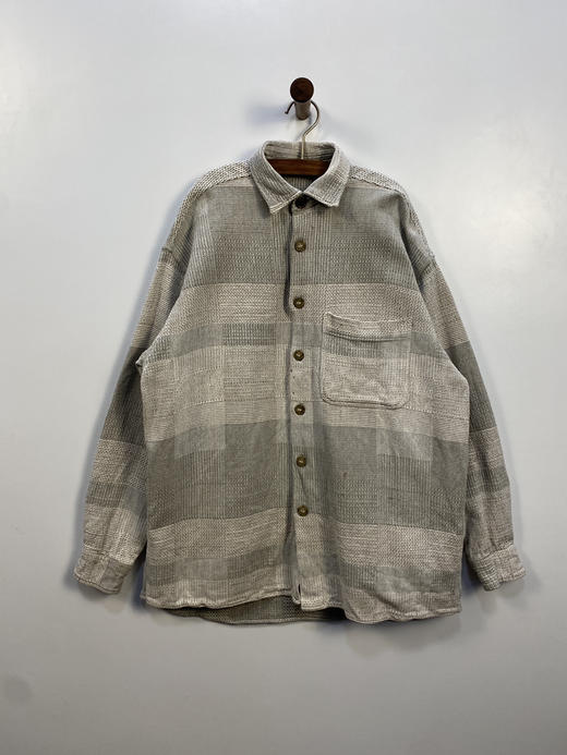90年代 Vintage 棉麻混纺 长袖衬衫 _VLS(L-XL) 商品图1