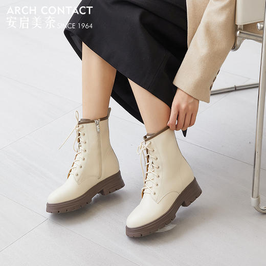 ARCHCONTACT安启美奈百搭舒适系带马丁靴52789 商品图1