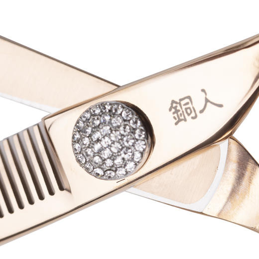 铜人牙剪H6  牙剪/调量剪/女发牙剪/打薄剪/去发量15%玫瑰金  平齿/30根齿/正刃/6寸 商品图3