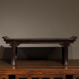 清中期 紫檀夹头榫透雕龙纹翘头案中案摆件