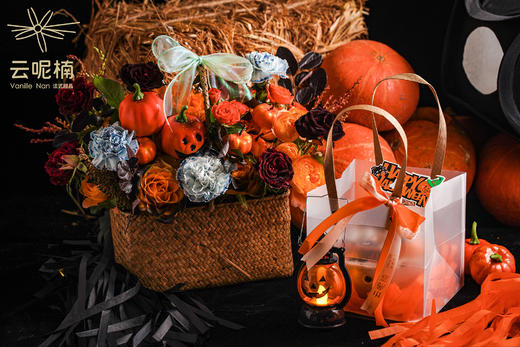 【限定套装】万圣节调皮鬼（半球形蛋糕）+万圣节限定花篮 商品图0