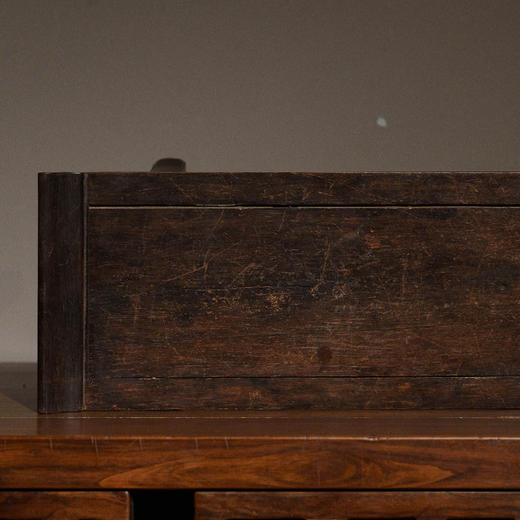 清中期 紫檀夹头榫透雕龙纹翘头案中案摆件 商品图2