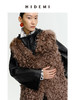 HIDEMI 西班牙皮毛一体咖啡色中长款廓形皮衣马甲 商品缩略图3