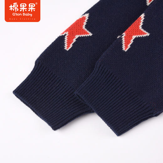 商场同款棉果果冬季男童五角星时尚百搭提花圆领套头棉线衫M412160222720 商品图3