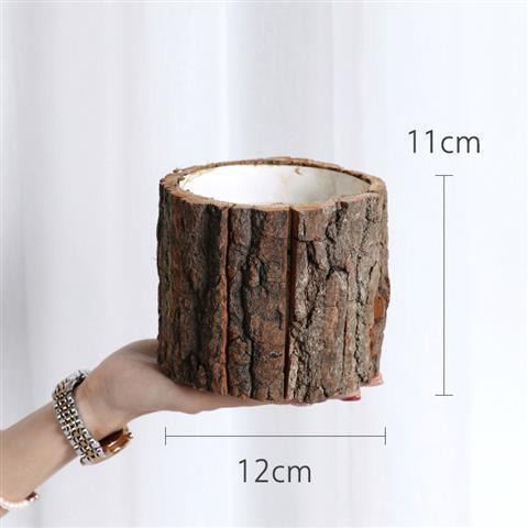 芯苼创意韩式树皮桶圣诞鲜花插花干花包装材料花艺抱抱桶礼物花盒 商品图5