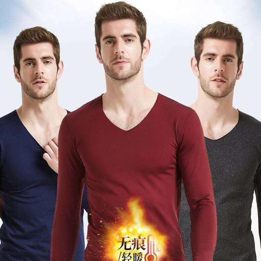 37度恒温无痕保暖内衣男士套装加绒秋衣秋裤秋冬发热纤维大码男装 商品图0