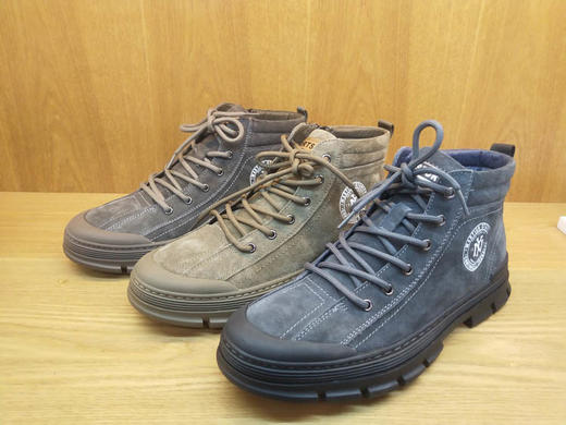 豪行冬款10462602工装靴马丁靴男雪地中帮短靴英伦风加绒保暖棉鞋 商品图8