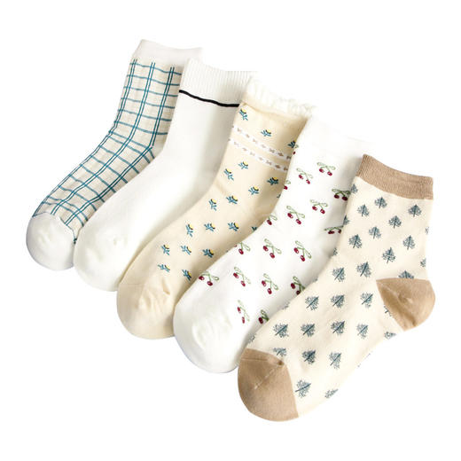 「10双装！17款配色」秋冬季纯棉袜子 女中筒韩版运动女袜保暖休闲学院风日系长筒袜配饰 商品图4