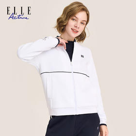 ELLE Active新款女士棒球服拉链短外套简约显瘦女装