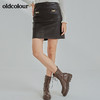 oldcolour2022冬季新款时尚气质修身百搭高腰包臀皮裙N41061152 商品缩略图3