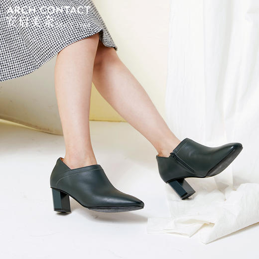 ARCHCONTACT安启美奈百搭方头粗跟单鞋 商品图3