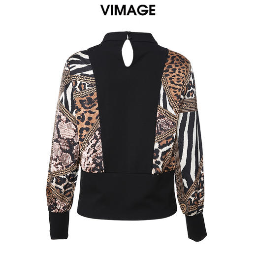 VIMAGE纬漫纪秋冬款时尚个性印花拼接女上衣小上衣V1213820 商品图1