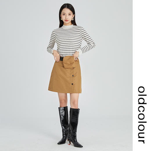 oldcolour冬季新款时尚百搭高腰包臀A字裙N43061356 商品图2