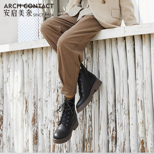 ARCHCONTACT安启美奈百搭舒适系带马丁靴52789 商品图2