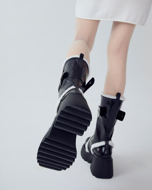 撞色翻领厚底雪地靴 商品图3