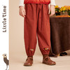 littletime女童裤子春秋2022原创绣花图案长裤新款儿童休闲阔腿裤 商品缩略图0