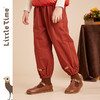 littletime女童裤子春秋2022原创绣花图案长裤新款儿童休闲阔腿裤 商品缩略图1