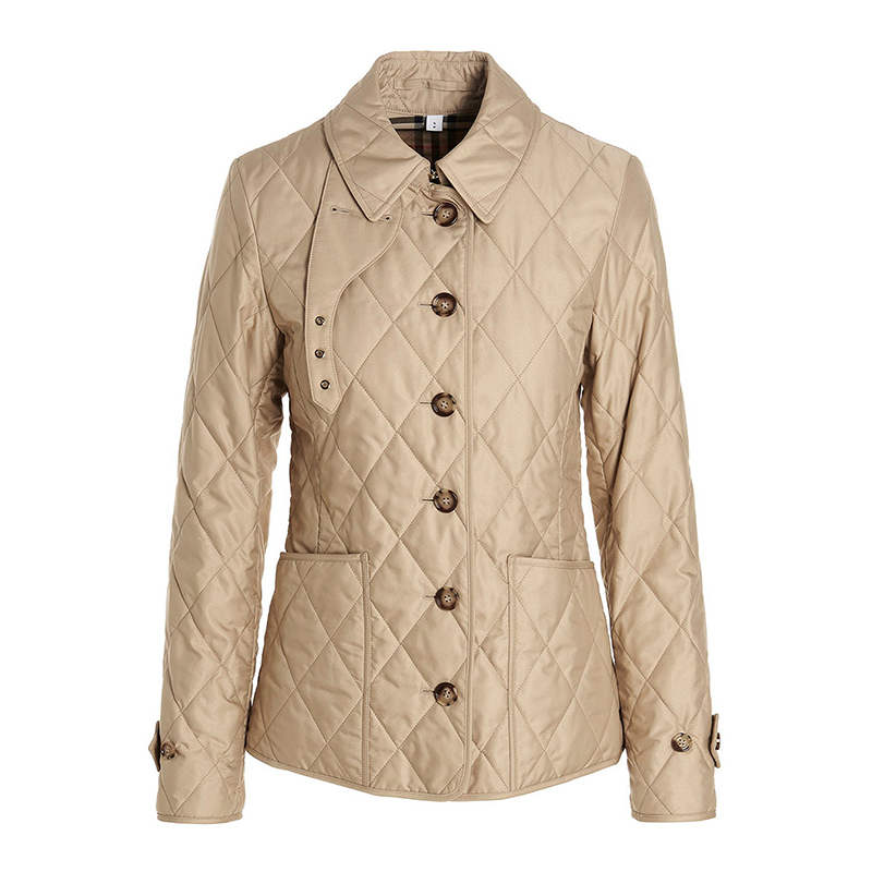 BURBERRY 巴宝莉 女士菱形绗缝温控夹克棉服 卡其色 8049871 B1904