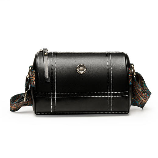 DY-8704OF 牛皮小包包女2022新款潮波士顿枕头包宽肩带女包休闲单肩斜挎包 商品图7