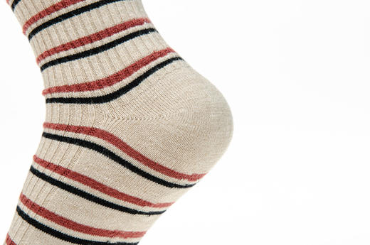 【6双6折】女 | 女士发热纤维双针条纹小熊刺绣女袜【粉色袜卡单双包】【2222807】 商品图9