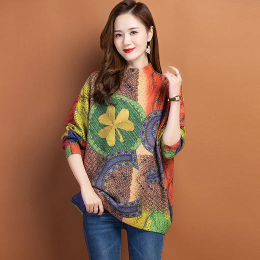 中领秋冬装小个子宽松大码毛衣，新款加厚针织打底衫洋气CC-22130 商品图0