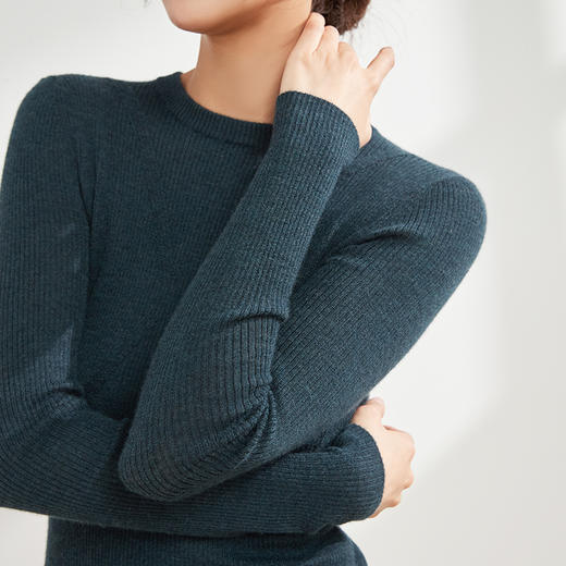 【抽条提花羊绒衫】羊绒世家22年秋冬新品女士100%山羊绒衫内搭保暖舒适毛衣 商品图1