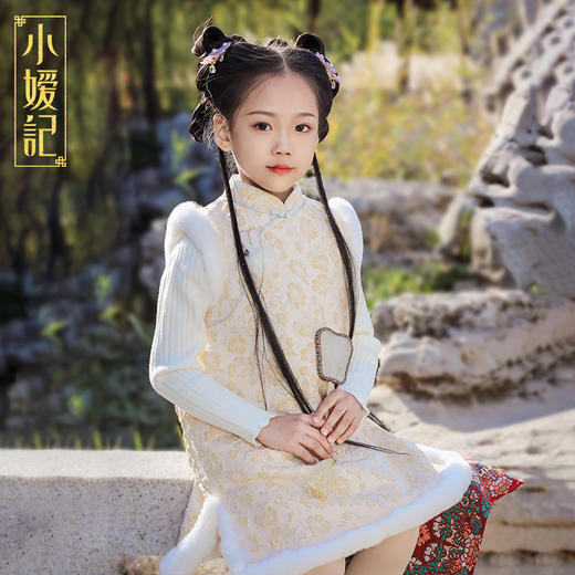 非质量问题不退换哦！小嫒记 花锦旗袍 商品图3