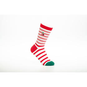 【1双装 6件6折】女 | 女士时尚条纹袜骰子刺绣好运来【粉色袜卡单双装】【2222213】