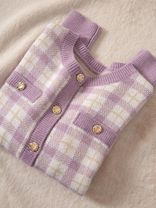 【129选3件，不退换】年新款秋季温柔气质小香风圆领毛衣外套女长袖开衫外搭 商品图2