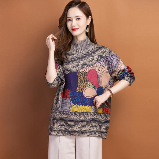 中领秋冬装小个子宽松大码毛衣，新款加厚针织打底衫洋气CC-22130 商品图3