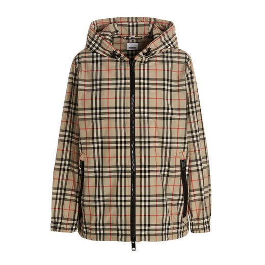 【一】BURBERRY 巴宝莉 女士棉质经典格纹连帽外套 格子 8059490 A7028 商品图0