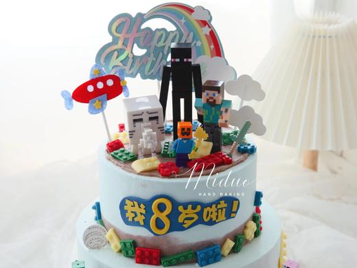 男孩款 我的世界 积木 周岁 双层蛋糕 商品图1