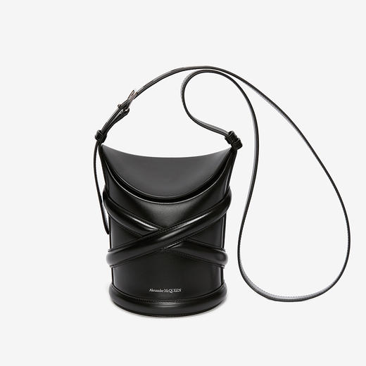 ALEXANDER MCQUEEN 亚历山大.麦昆 女士小牛皮 The Curve 曲线斜挎单肩包 黑色 656467 1YB40 1000 商品图0