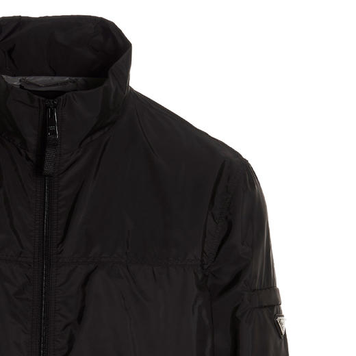 PRADA 普拉达 男士 Re-Nylon 再生尼龙珐琅金属三角徽标夹克外套 黑色 SGB766 1WQ9 F0N5A 商品图2