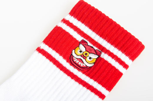 【 6双6折】女 | 女士舞狮刺绣时尚袜【粉色袜卡2双装】【2222212】 商品图5