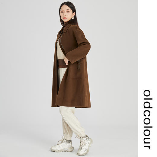 oldcolour2022冬季新款纯色气质高级感韩版长款羊毛双面呢大衣女 商品图2